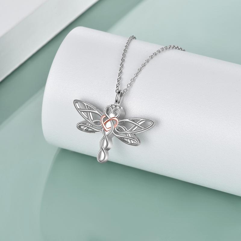 Dargonfly Urn Necklace for Ashes for Women Sterling Silver Dragonfly PendantCremation Necklace Celtic Knot Irish Jewelery