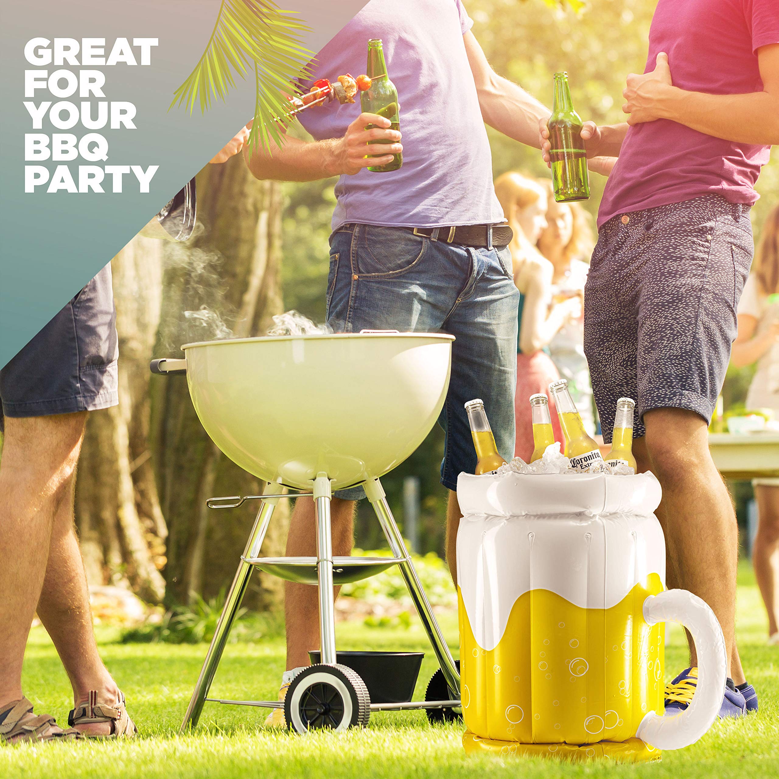 Large Inflatable Beer Mug Cooler Pool Float Drink Cooler For Adults Parties - Minihomy
