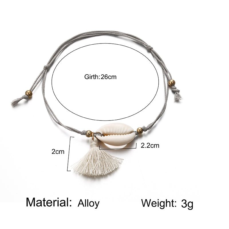 Summer Fashion Jewerly Ocean Style Shell Tassel Bracelet - Minihomy