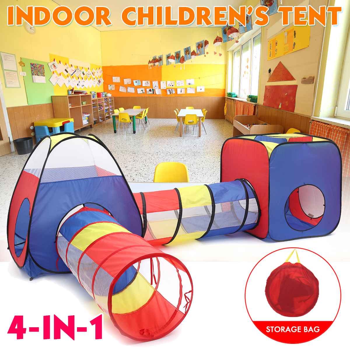 Kids Play House Indoor Outdoor Ocean Ball Pool Pit Game Tent Play Hut Easy Folding Girls Garden Kids Children Toy Tent - Minihomy