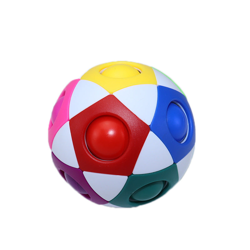 Decompression Soccer Rainbow Ball Magic Cube 12-hole Intellectual Toys - Minihomy