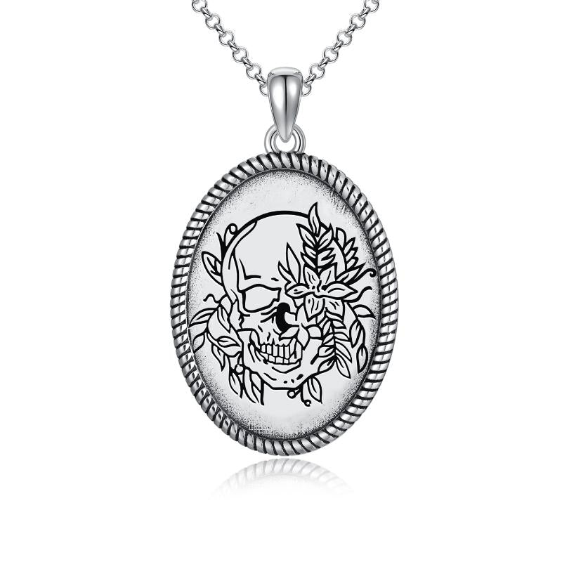 Coin Necklace Nightmare Before Christmas Gothic Jewelry Cameo Skull Steampunk Chunky Pendants Jewelry