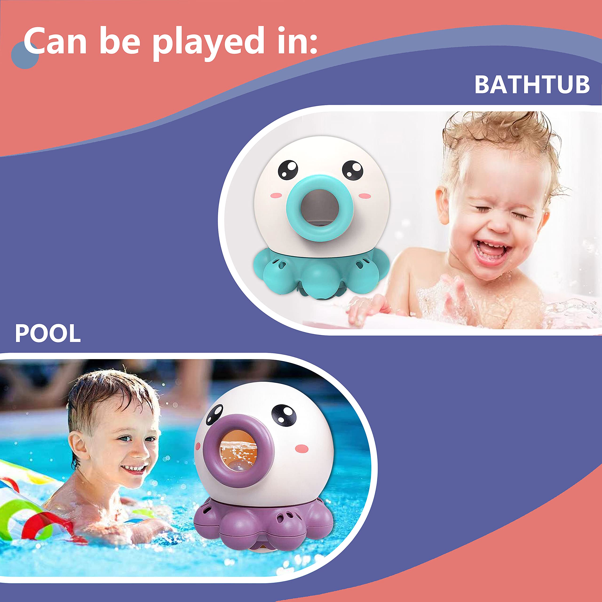 Octopus Fountain Bath Toy Water Jet Rotating Shower Bathroom Toy Summer Water Toys Sprinkler Beach Toys Kids Water Toys - Minihomy