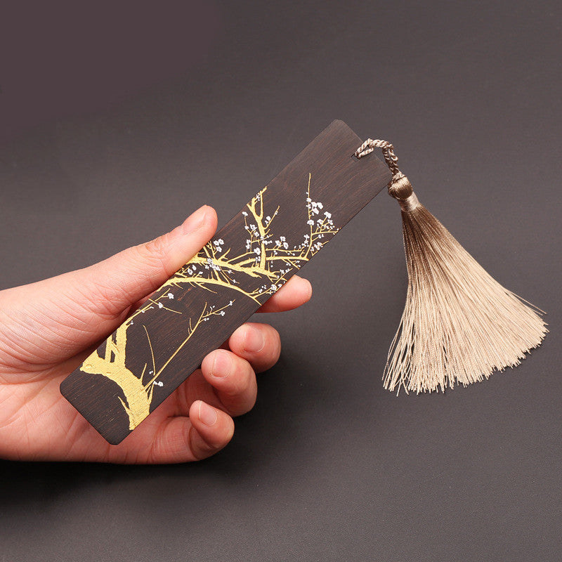 Wooden Handicraft  Chinese Style Tassel Bookmark Creative