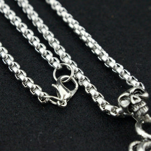Mirror Skeleton Snake Pendant Necklace for Men
