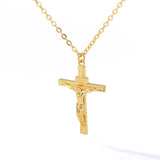 Stainless Steel Gold Cross Chain Necklace For Women Men
